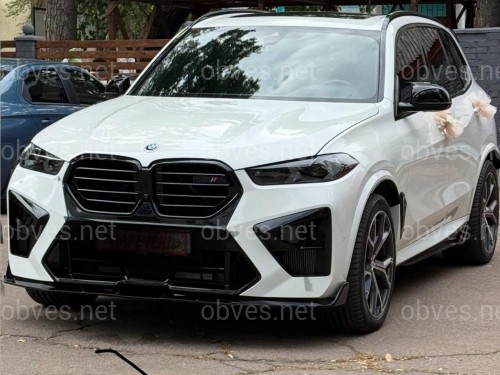Юбка накладка переднего бампера BMW X5M G05 F95 2023+ ABS пластик, черный глянец Юбка накладка переднего бампера BMW X5M G05 F95 2023+ ABS пластик, черный глянец