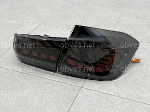 Задние LED фонари стиль M4 для BMW 3 series F30 2012-2018 дымчатые, комплект 4шт. Задние LED фонари стиль M4 для BMW 3 series F30 2012-2018 дымчатые, комплект 4шт.