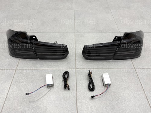 Задние LED фонари стиль CSL для BMW 3 series F30 2012-2018 дымчатые, комплект 4шт.