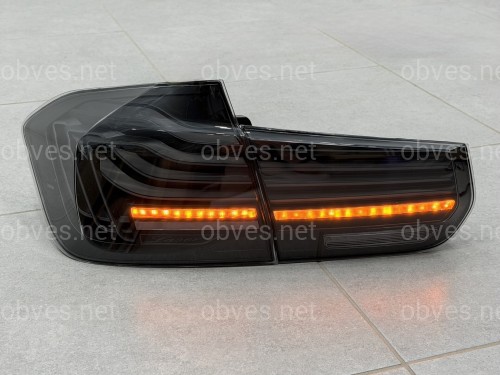 Задние LED фонари стиль CSL для BMW 3 series F30 2012-2018 дымчатые, комплект 4шт.