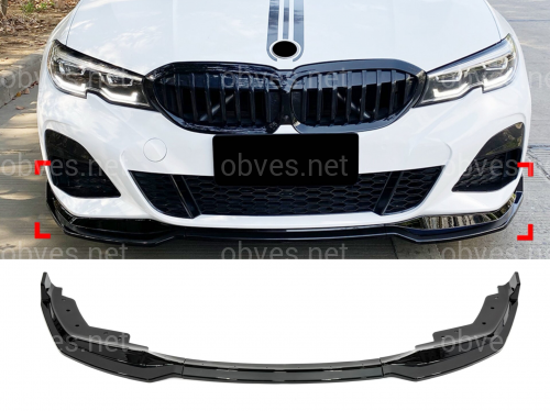 Накладка переднего бампера M-Performance BMW 3 series G20 G21 2018-2022 ABS пластик, цвет черный глянец Накладка переднего бампера M-Performance BMW 3 series G20 G21 2018-2022 ABS пластик, цвет черный глянец