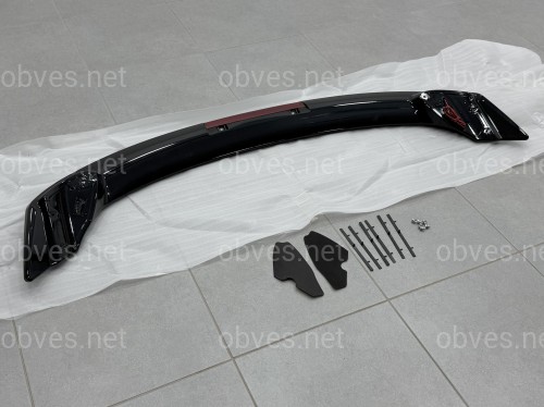 Спойлер со стопом для Honda Civic 2021-, ABS пластик, цвет черный глянец