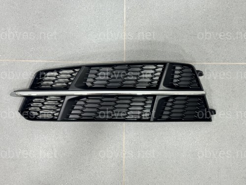 Решетка в бампер ЛЕВАЯ CHROME S Line - AUDI A6 С7 2015-2017 4G0807681AN / 4G0807647B Решетка в бампер ЛЕВАЯ CHROME S Line - AUDI A6 С7 2015-2017 4G0807681AN / 4G0807647B