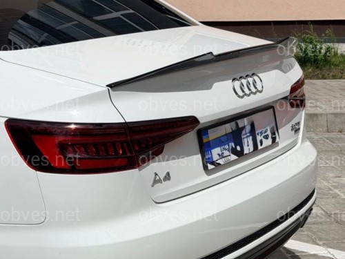 Спойлер лип стиль M4 для Audi A4 B9 2015-2023 ABS пластик, цвет черный глянец Спойлер лип стиль M4 для Audi A4 B9 2015-2023 ABS пластик, цвет черный глянец