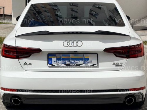 Спойлер лип стиль M4 для Audi A4 B9 2015-2023 ABS пластик, цвет черный глянец Спойлер лип стиль M4 для Audi A4 B9 2015-2023 ABS пластик, цвет черный глянец