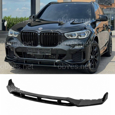 Юбка накладка переднего бампера Paradigma BMW X5 G05 2018-2022 черный глянец
