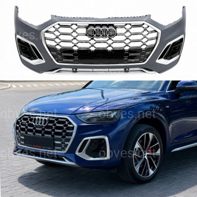 Бампер передний в сборе S-Line CHROME для Audi Q5 2021-2024 Бампер передний в сборе S-Line CHROME для Audi Q5 2021-2024