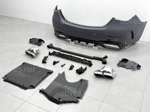 Задний бампер с насадками в сборе AMG C63 Mercedes C-class W206 2021+
