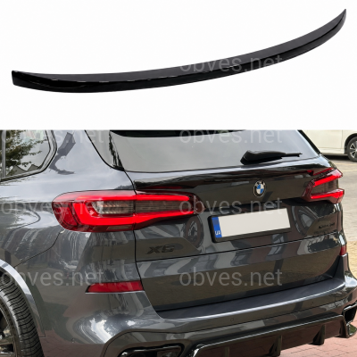 Спойлер под стекло (нижний) BMW X5 G05 2018+ ABS пластик цвет, черный глянец