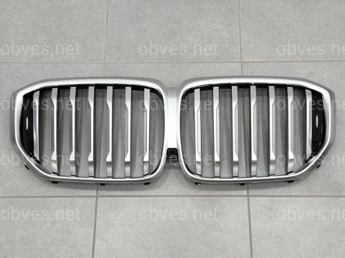 Решетка ноздри BMW X5 G05 LCI 2023- под камеру МАТОВЫЙ ХРОМ