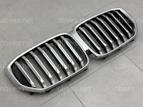 Решетка ноздри BMW X5 G05 LCI 2023- под камеру МАТОВЫЙ ХРОМ