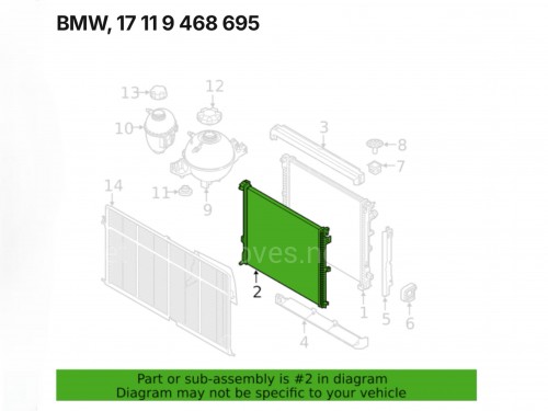 17119468695 BMW Радиатор охлаждения G01 X3 G02 X4 2.0 / 3.0 17119468695 BMW Радиатор охлаждения G01 X3 G02 X4 2.0 / 3.0