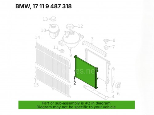 17119487318 BMW Радиатор охлаждения G01 X3 G02 X4 3.0 17119487318 BMW Радиатор охлаждения G01 X3 G02 X4 3.0