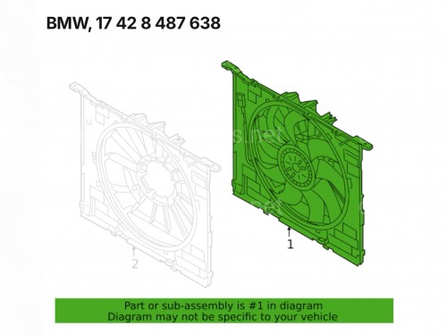 17428487638 BMW Диффузор с вентилятором 3.0 850W 17428487638 BMW Диффузор с вентилятором 3.0 850W