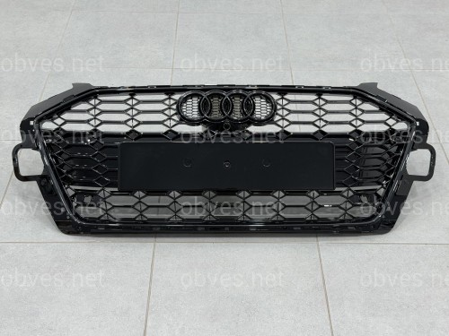 Решетка радиатора в стиле RS4 BLACK для Audi A4 2020-2023