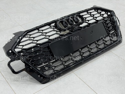 Решетка радиатора в стиле RS4 BLACK для Audi A4 2020-2023