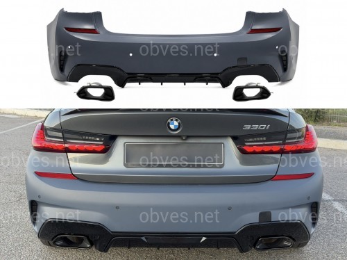 Бампер задний с насадками M340i для BMW 3 series G20 2018-2022 Бампер задний с насадками M340i для BMW 3 series G20 2018-2022
