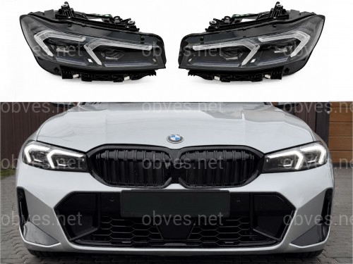 Фары LCI 2022+ рестайлинг Shadow Line для BMW G20 / G21 2019-2022 2шт. с заменой бампера на 22+