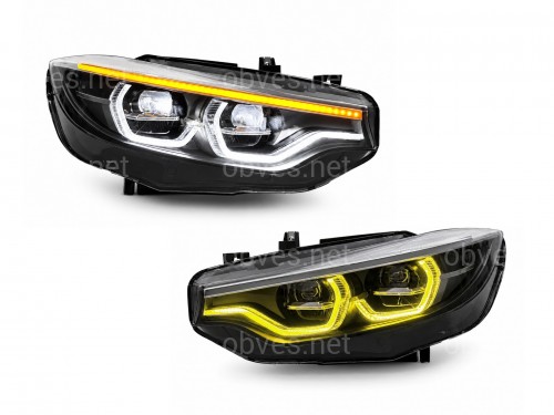 FULL LED фары LCI для BMW 4 series F32 F33 F36 F80 2016-2020 2шт. ДВА РЕЖИМА ДХО, LED В LED