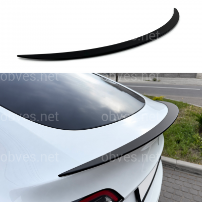 Спойлер лип для Tesla Model Y 2020-2024 ABS пластик, цвет черный матовый Спойлер лип для Tesla Model Y 2020-2024 ABS пластик, цвет черный матовый
