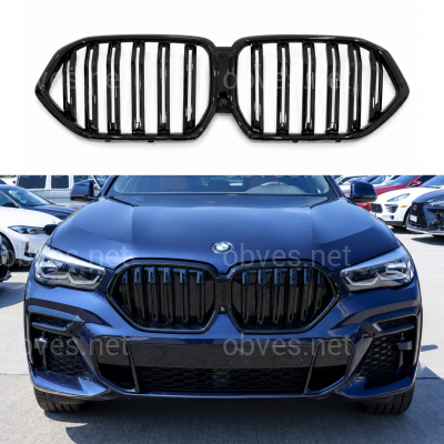 Решетка радиатора ноздри стиль Х6M F96 для BMW X6 G06 2019- черный глянец Решетка радиатора ноздри стиль Х6M F96 для BMW X6 G06 2019- черный глянец