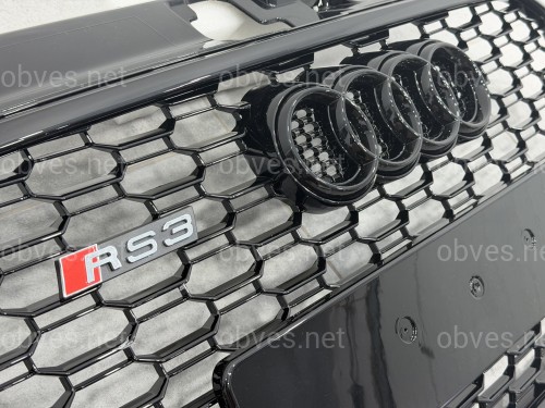 Решетка радиатора стиль RS3 BLACK для Audi A3 2017-2020