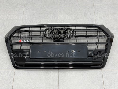 Решетка радиатора стиль SQ5 BLACK для Audi Q5 2017-2020