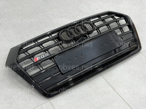 Решетка радиатора стиль SQ5 BLACK для Audi Q5 2017-2020