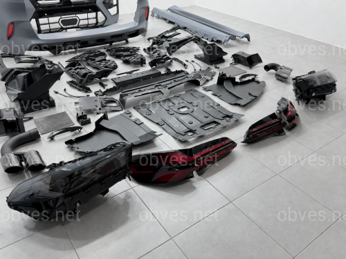 Рестайлинг комплект обвеса X5M F95 2023+ для BMW X5 G05 2018-2022 С ФАРАМИ SHADOW LINE