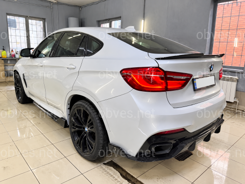Накладки диффузора заднего бампера Paradigma BMW X6 F16 2013-2018, цвет черный глянец Накладки диффузора заднего бампера Paradigma BMW X6 F16 2013-2018, цвет черный глянец