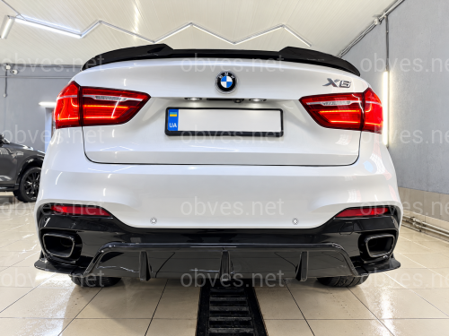 Спойлер лип Paradigma для BMW X6 F16 2014-2018 ABS пластик, черный глянец Спойлер лип Paradigma для BMW X6 F16 2014-2018 ABS пластик, черный глянец