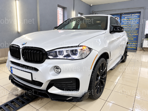 Юбка переднего бампера Paradigma BMW X6 F16 2013-2018, цвет черный глянец