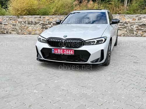 Юбка накладка переднего бампера BMW 3 series G20 G21 LCI 2022+ черный глянец Юбка накладка переднего бампера BMW 3 series G20 G21 LCI 2022+ черный глянец