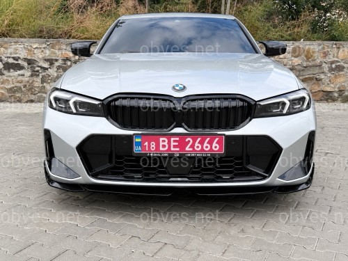 Юбка накладка переднего бампера BMW 3 series G20 G21 LCI 2022+ черный глянец Юбка накладка переднего бампера BMW 3 series G20 G21 LCI 2022+ черный глянец