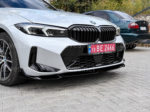 Юбка накладка переднего бампера BMW 3 series G20 G21 LCI 2022+ черный глянец Юбка накладка переднего бампера BMW 3 series G20 G21 LCI 2022+ черный глянец