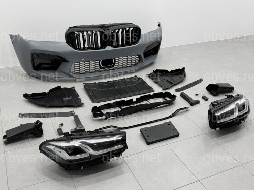 Комплект рестайлинга передней части в стиле M5 LCI 2020+ для BMW 5 series G30 G31 2016-2020 с фарами BMW LED Комплект рестайлинга передней части в стиле M5 LCI 2020+ для BMW 5 series G30 G31 2016-2020 с фарами BMW LED