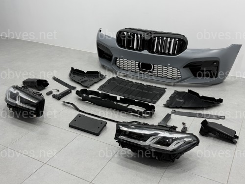 Комплект рестайлинга передней части в стиле M5 LCI 2020+ для BMW 5 series G30 G31 2016-2020 с фарами BMW LED Комплект рестайлинга передней части в стиле M5 LCI 2020+ для BMW 5 series G30 G31 2016-2020 с фарами BMW LED