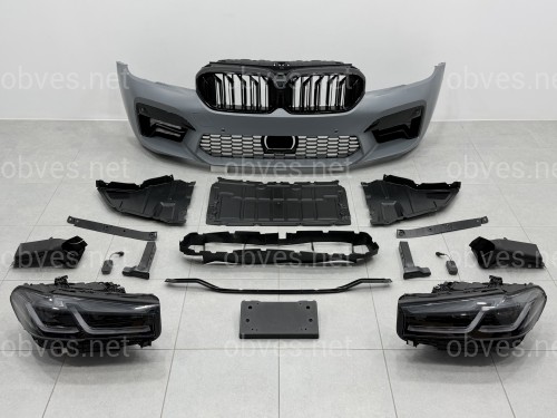 Комплект рестайлинга передней части в стиле M5 LCI 2020+ для BMW 5 series G30 G31 2016-2020 с фарами Shadow Line