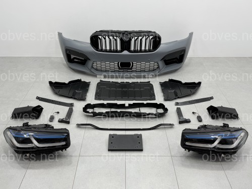 Комплект обвеса рестайлинг в стиле M5 LCI 2020+ для BMW 5 series G30 2016-2020 с фарами BMW Laser