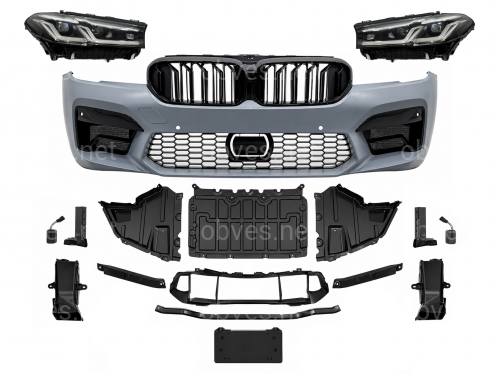 Комплект рестайлинга передней части в стиле M5 LCI 2020+ для BMW 5 series G30 G31 2016-2020 с фарами BMW LED Комплект рестайлинга передней части в стиле M5 LCI 2020+ для BMW 5 series G30 G31 2016-2020 с фарами BMW LED