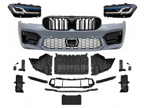 Комплект рестайлинга передней части в стиле M5 LCI 2020+ для BMW 5 series G30 G31 2016-2020 с фарами BMW Laser