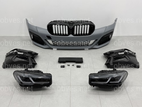 Комплект рестайлинга передней части M paket LCI 2020+ для BMW 5 series G30 G31 2016-2020 с фарами Shadow Line Комплект рестайлинга передней части M paket LCI 2020+ для BMW 5 series G30 G31 2016-2020 с фарами Shadow Line