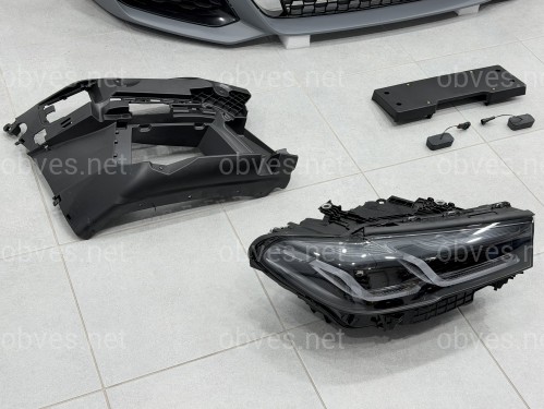 Комплект рестайлинга передней части M paket LCI 2020+ для BMW 5 series G30 G31 2016-2020 с фарами Shadow Line Комплект рестайлинга передней части M paket LCI 2020+ для BMW 5 series G30 G31 2016-2020 с фарами Shadow Line