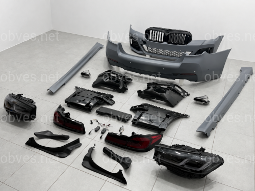 Комплект обвеса рестайлинг M paket LCI 2020+ для BMW 5 series G30 2016-2020 с фарами Shadow Line