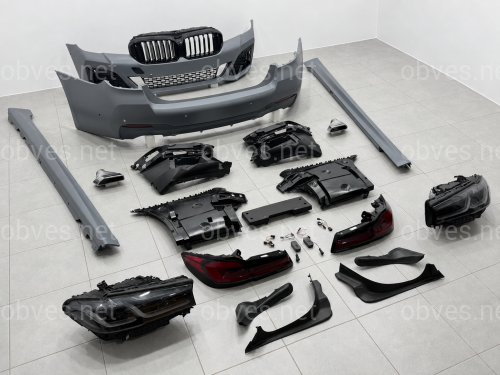 Комплект обвеса рестайлинг M paket LCI 2020+ для BMW 5 series G30 2016-2020 с фарами Shadow Line
