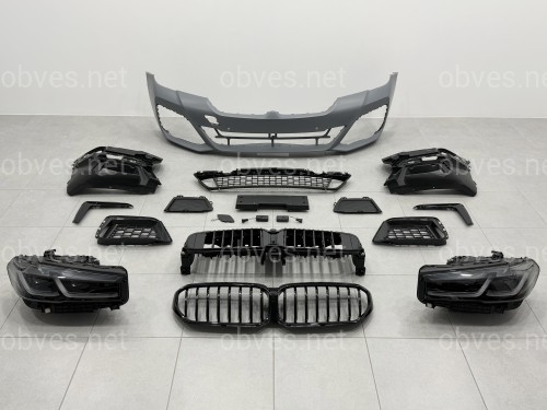 Комплект обвеса рестайлинг M paket LCI 2020+ для BMW 5 series G30 2016-2020 с фарами Shadow Line