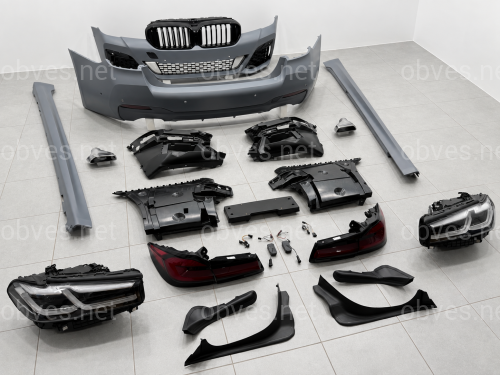 Комплект обвеса рестайлинг M paket LCI 2020+ для BMW 5 series G30 2016-2020 с фарами BMW LED Комплект обвеса рестайлинг M paket LCI 2020+ для BMW 5 series G30 2016-2020 с фарами BMW LED
