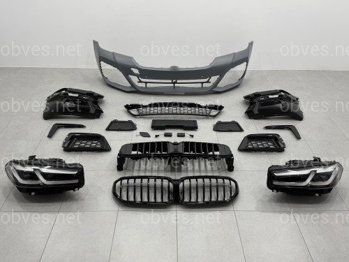 Комплект обвеса рестайлинг M paket LCI 2020+ для BMW 5 series G30 2016-2020 с фарами BMW LED Комплект обвеса рестайлинг M paket LCI 2020+ для BMW 5 series G30 2016-2020 с фарами BMW LED