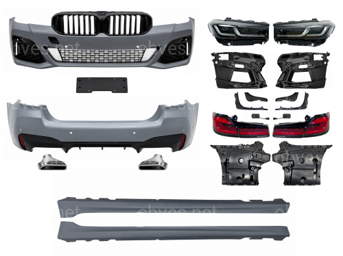 Комплект обвеса рестайлинг M paket LCI 2020+ для BMW 5 series G30 2016-2020 с фарами Shadow Line