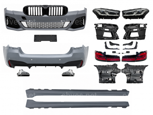 Комплект обвеса рестайлинг M paket LCI 2020+ для BMW 5 series G30 2016-2020 с фарами BMW LED Комплект обвеса рестайлинг M paket LCI 2020+ для BMW 5 series G30 2016-2020 с фарами BMW LED